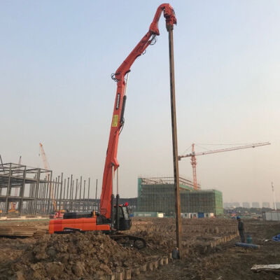 Through-Wall Pile Driver: High Excitation Force & Compact Excavator Vibro Hammer Design