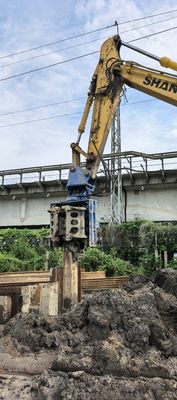35ton SHANTUI Excavator With Side Grip Hydraulic Pile Driver for 6-12M Length