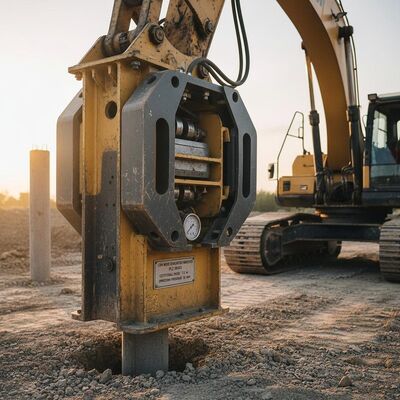 Low Noise Excavator Mounted Pile Driver Providing Centrifugal Force 172 Kn and Operation Pressure 30 Mpa Designed for Durable
