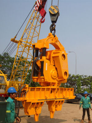 Shockproof 2000mm Yellow Vibro Hydraulic Pneumatic Electric Pile Driver